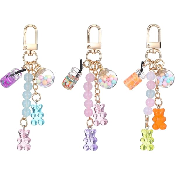 Fuqimanman2020 Cute Flower Enamel Keychain - Dainty Charm Keyring For Purse, Bag, Or Gift (Blue) - View #10