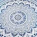 Jaipur Handloom Round Beach Tapestry Hippie/Boho Mandala Beach Blanket/Indian Cotton Throw Bohemian Round Table Cloth Mandala Decor/Yoga Mat Meditation Picnic Rugs Circle (Turquoise Blue, Round 70