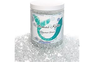 Armas kodu Crushed Glass for Resin Art, Broken Glass Pieces for Crafts Vase Filler Home Decorations,Crushed Glass for Crafts,3-6mm,1.5 Pound (Crystal/Transparent)