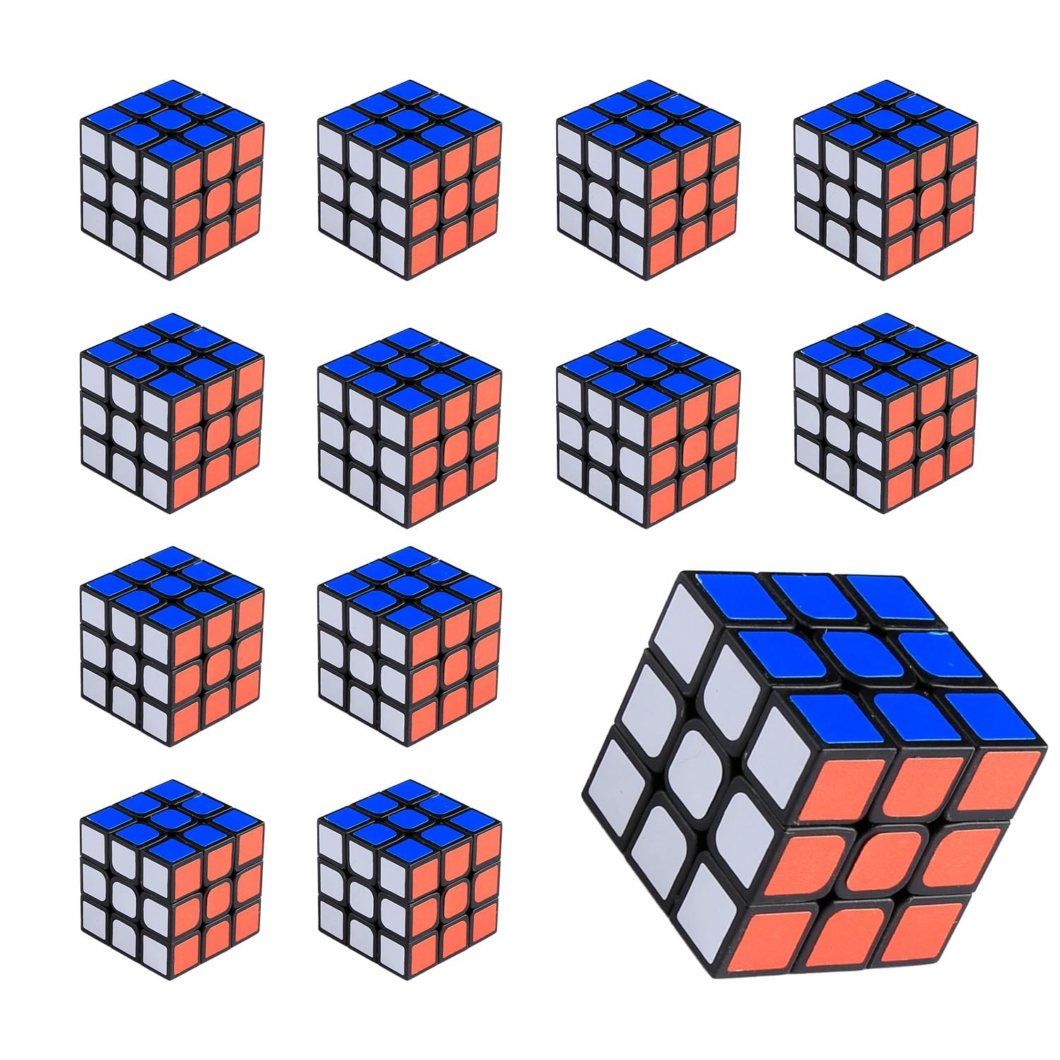 Tabanzhe Mini Cubes 12 Pcs– 3x3cm Mini Puzzle Magic Cubes, Party Bag Fillers Novelty Brain Teaser Fidget Cube Set for Events Office Desk Use Party Favours and Rewards