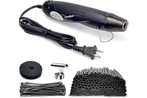 FLOWERYOCEAN Heat Shrink Tubing Kit-350W Mini Heat Gun+4:1 Ratio Adhesive Lined,Marine Grade Shrink Tubes 195 PCS+Reflector Nozzle+Self Adhesive & Fastening Cable Ties - Wrapping Shrink Tube,Wire,Cable
