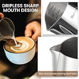 Dailyart 600ml Milk Frothing Pitcher with Thermometer Dripless Spout 304 view 3