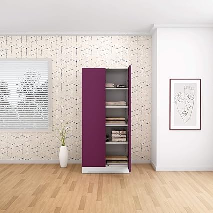 Godrej Interio Slimline 2 Door Steel Almirah In Purple Textured Finish Amazon In Home Kitchen