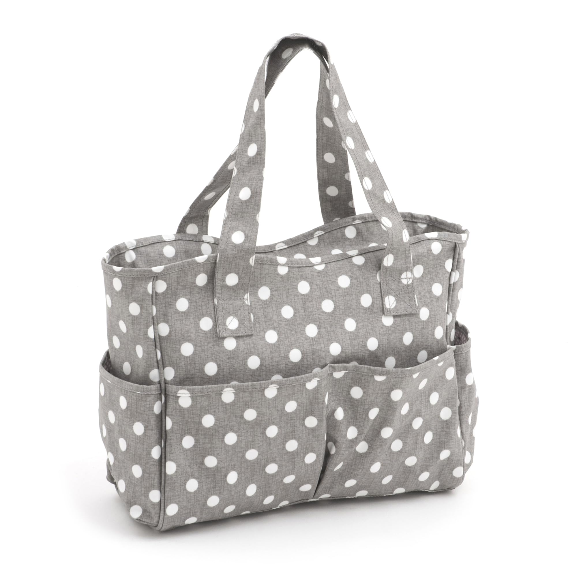 Hobby Gift Exclusive Craft Storage Bag, PVC Cotton, Polka Dot Grey, 13 x 36 x 31cm