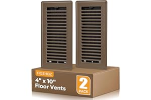 HQZHQZ Floor Register 4x10, Floor Vent Covers Brown, 2 Pack Heavy Duty Steel Walkable Floor Grates, for Sidewall and Floor