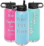 Personalized Water Bottles 32oz with Flip-Top Lid