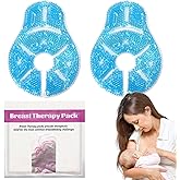 Breast Therapy Ice Packs, Hot and Cold Breast Pads, Breastfeeding Essentials Large Gel Bead Packs for Moms, 2 Pack (Teal, L)