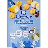 GERBER Lil' Explorers Banana Chocolate Chip Biscuits, 1 Yr & Up, Fun Shapes, Made With Real Fruit & Cocoa, Designed For Self-