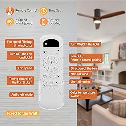 CACI Mall 52 Inch Flush Mount Ceiling Fan with