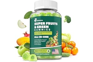 FEMMETRA 61-in-1 Supergreens Daily Gummies for Women and Men, Multivitamin Superfood Gummy with Probiotics for Metabolic, Energy, and Digestive Health, Sugar Free, Green Apple Flavor, 60 Count