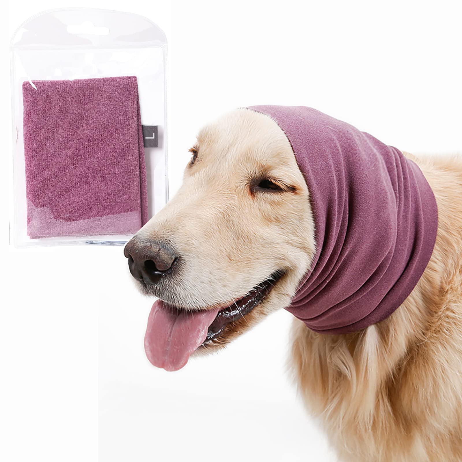 Dog Ear Cover for Anxiety Relief, Dog Calming Hood for Grooming and Bath Drying, Pet Cats and Dogs Ear Protector (Large) — image 1