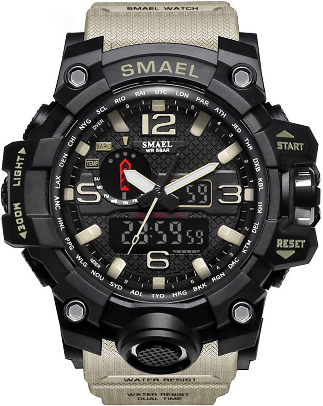 Watches for Man Military Watches Men's 50M Waterproof Watches for Men Rubber LED Wrist Watch Shock Resistant Casual Wrist Quartz Watches