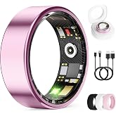 Smart Ring for Women &amp; Men, Health Tracker Ring, Fitness Tracker Ring | Blood Pressure,Temperature,Heart Rate,SpO2,HRV &amp; Stress, IP68 Waterproof, Sleep Tracker, No App Fee (Lavender Pink,9#)