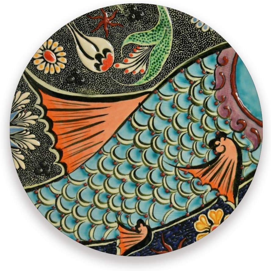 Love beautiful Koi Fish Coasters, Prevent Furniture from Dirty and Scratched, Round Drink Coasters Set Suitable for Kinds of Mugs and Cups, Living Room Decorations Gift 1 Piece