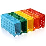 creahub 5 Pcs 4 Way Plastic Tube Rack, Colorful Lab