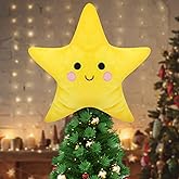 Shappy Christmas Star Tree Topper 9.45 Inch Star Plush Stuffed Christmas Tree Decor Xmas Trees Ornaments Decorations for Xmas Holiday Party