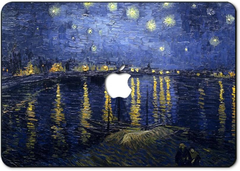 Fit for New MacBook Pro 13" with Retina Display A1706/A1708/A1989 with/without Touch Bar Touch ID Customized Famous Painting Water Resistant Hard Case (Starry Night over The Rhone)