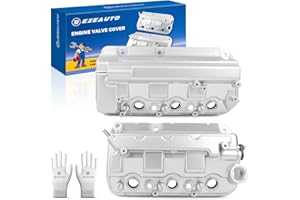E EZEXPREZE Ezexpreze Aluminium Front Rear Engine Valve Cover Compatible with 2008-2017 Honda Accord Crosstour Odyssey Pilot Ridgeline 3.5L,2012-2015 Acura TL RDX 3.5L,Replacement 12310-R70-A00,12320-R70-A00