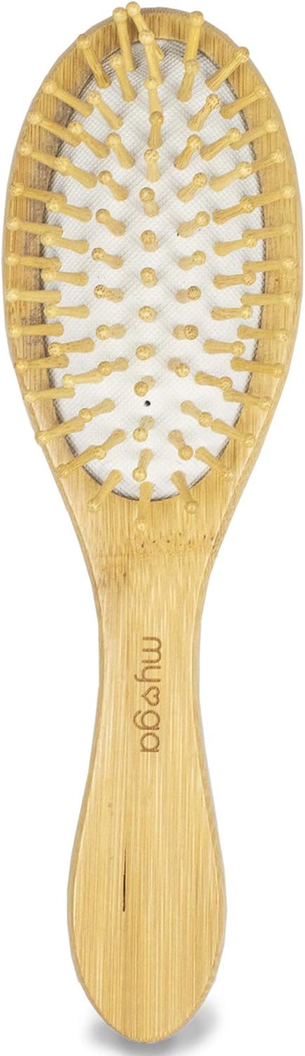 Myga 100% Natural Bamboo Hairbrush, Big Bamboo Handle and Brush Bristles