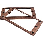 Guyker Flat Metal Humbucker Pickup Mounting Ring Set - Bridge Neck Pickups Cover Frame Replacement Part for Electric Guitar or Precision Bass(2PCS, bronze)