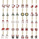 RLHRNDE 20 Pairs Christmas Hoop Earrings Set for Women lovely Christmas Tree Snowflake Bow Bell Snowman Reindeer Dangle Drop Holiday Earrings Delicate Festive Decoration Jewelry Gifts