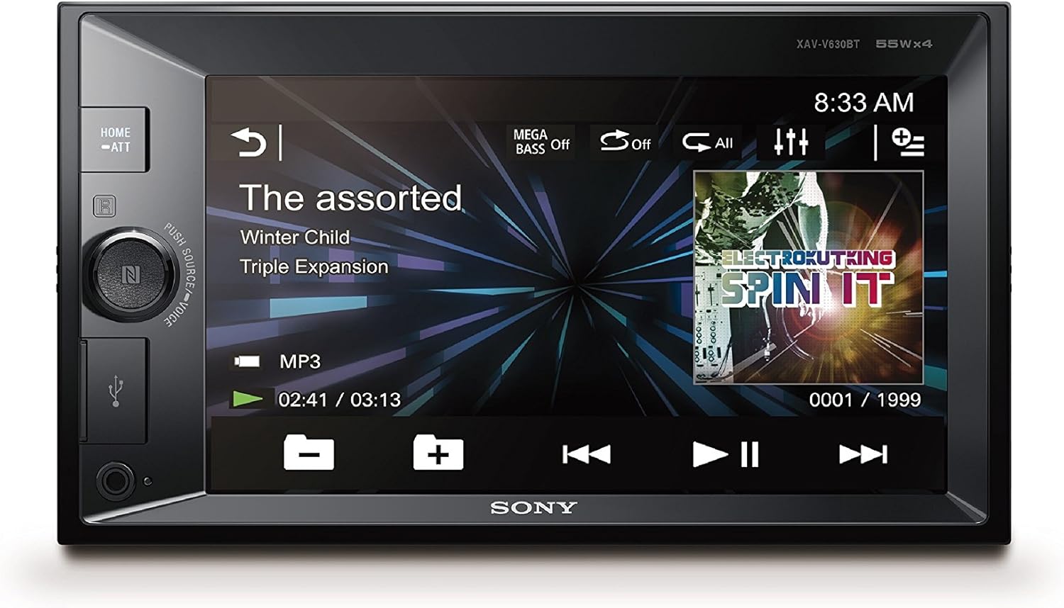 Sony XAVV630BT 6.2" Digital Media Receiver with Bluetooth (Black)