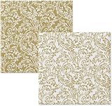 PAW Airlaid Napkins 40x40cm Fabric-Like 50pk Wedding Party Gold Baroque Pattern view 3