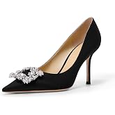 Women's Pumps Wedding Heels for Bride Stiletto Rhinestone Genuine Leather Wedding Shoes for Women