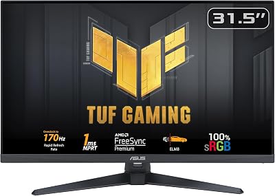 TUF GAMING VG328QA1A, Monitor Gaming da 31,5” FHD, Nero