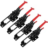 AConnet 4PCS Black Toggle Latch Clamp Self-Lock Adjustable Toggle Clamp 770LBS Holding Capacity Heavy Duty Toggles Latch Hasp Clamps For Door, Box Case Trunk, Quick Release Smoker Pull Latch (GH-431)