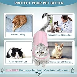 SUNFURA Cat Recovery Suit, Cat Onesie for Cats