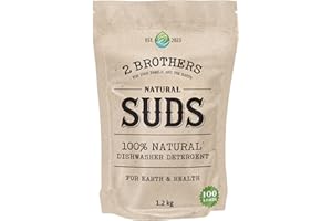 2 Brothers - Natural Suds, 100% Natural Dishwasher Detergent, Fragrance-Free, 1.2kg, 100 Loads
