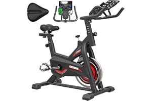 GOFLYSHINE Exercise Bike, Stationary Bike Indoor Cycling Bike for Home Cardio Gym, Workout Bike with pad Mount & LCD Monitor, Silent Belt Drive