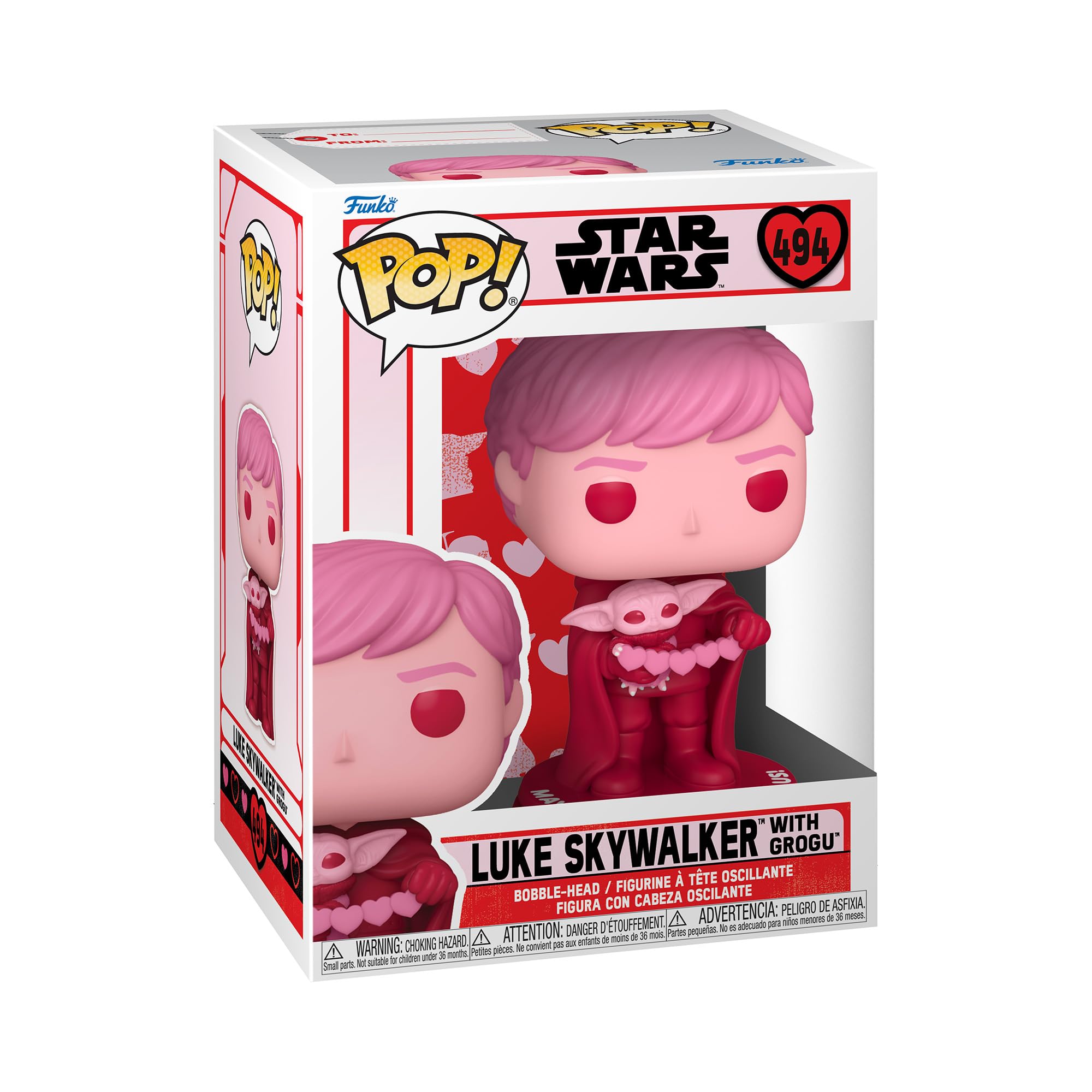 Funko Pop! Star Wars: Valentines - Luke Skywalker & Grogu (the Child, Baby Yoda) - (Grogu (the Child, Baby Yoda), Baby Yoda) - Star Wars: the Mandalorian - Collectable Vinyl Figure - Gift Idea
