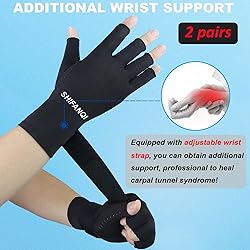 2 Pairs Copper Arthritis Compression Gloves Women