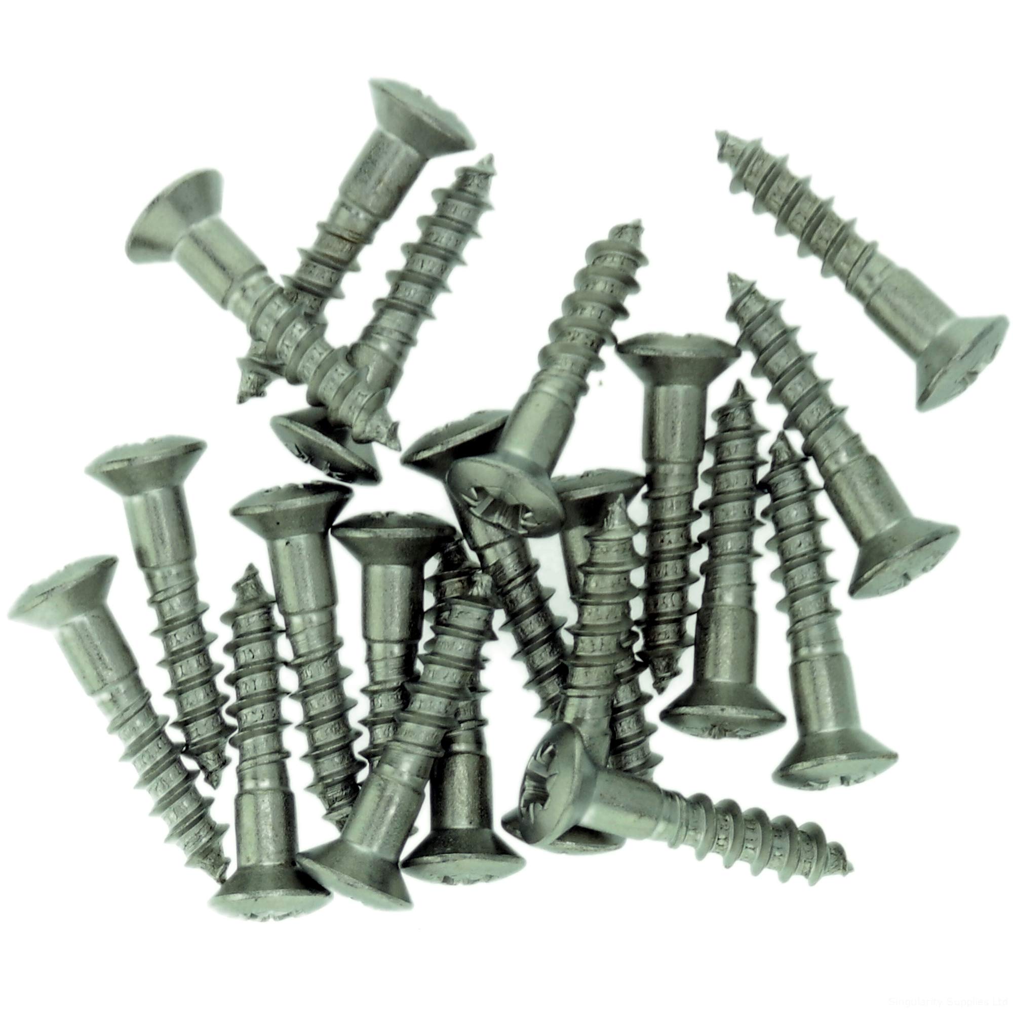 No.8 x 2.75 (4.0mm x 70mm) Pozi Raised Countersunk Wood Screw - Stainless Steel (A2) (Pack of 20)