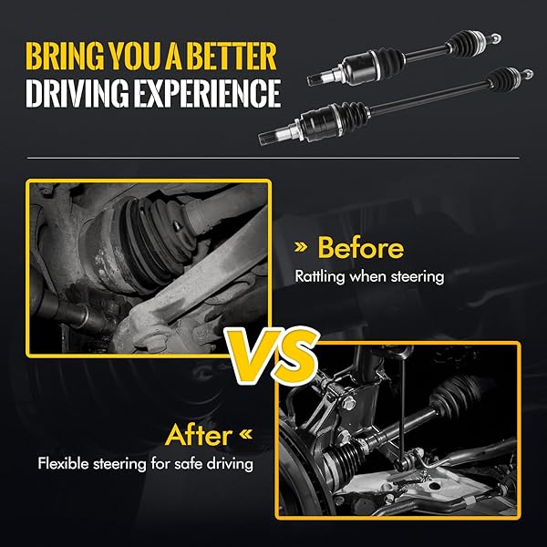 KUSATEC CV AXLE SHAFT ASSEMBLY COMPATIBLE WITH ACURA TSX 2009-2014; HONDA ACCORD 2008-2017/CIVIC 2014, FRONT RIGHT SIDE, 1.8 2.4L L4, REPLACE# 66-4251