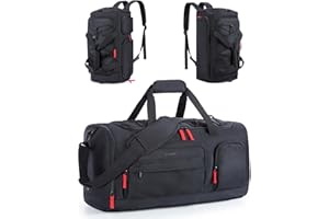 BAGSMART Gym Bag for Women & Men, 35L Sports Travel Duffel Bag with Shoe Laptop Compartment，Anti-Theft Carry On Weekender Bag for Airplane,Workout Overnight Backpack for Travel,Black