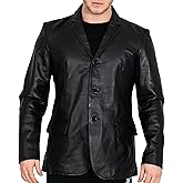 Brick Lane Leather Blazer for Men | Genuine Lamb Nappa Leather Jacket - Casual Timeless Men's Leather Blazer