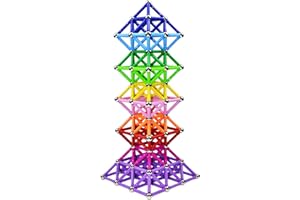 BEICARIN 204 Pcs Magnetic Building Sticks Blocks Toys, 2.3" Length Magnet Educational Toys Magnetic Stacking Toys Set for Kids and Adult, STEM Building Toy 3D Non-Magnetic Balls with Storage Bag