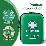 General Medi First Aid Kit 170 Pieces Hard Case Green Travel Home Office view 5
