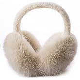 ZMUBB Winter Ear Muffs for Women Men - Foldable Fuzzy Earmuffs Faux Fur Ear Warmer, Perfect Ear Covers for Cold Days