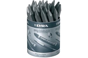 LYRA Graphite Crayon, Water-Soluble, Individual Stick, 6B Hardness, Black, 1-Pack (5630106)