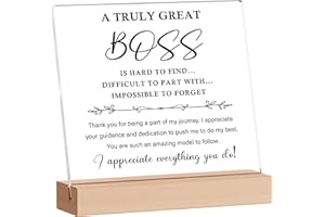 Funnli Boss Day Gifts for Women Men, Boss Lady Gifts for Women Acrylic Plaque, Boss Gifts for Women Men, Best Thank You Gifts for Female Boss, Boss Inspirational Gifts Appreciation Keepsake