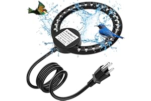 ikuchelife Bird Bath Heater 250W for Outdoors in Winter, Deicer for Birdbaths with Thermostatically Controlled, Birdbath Water Heater with 3.3ft Long Cord,Pond De-icer for Patio Yard