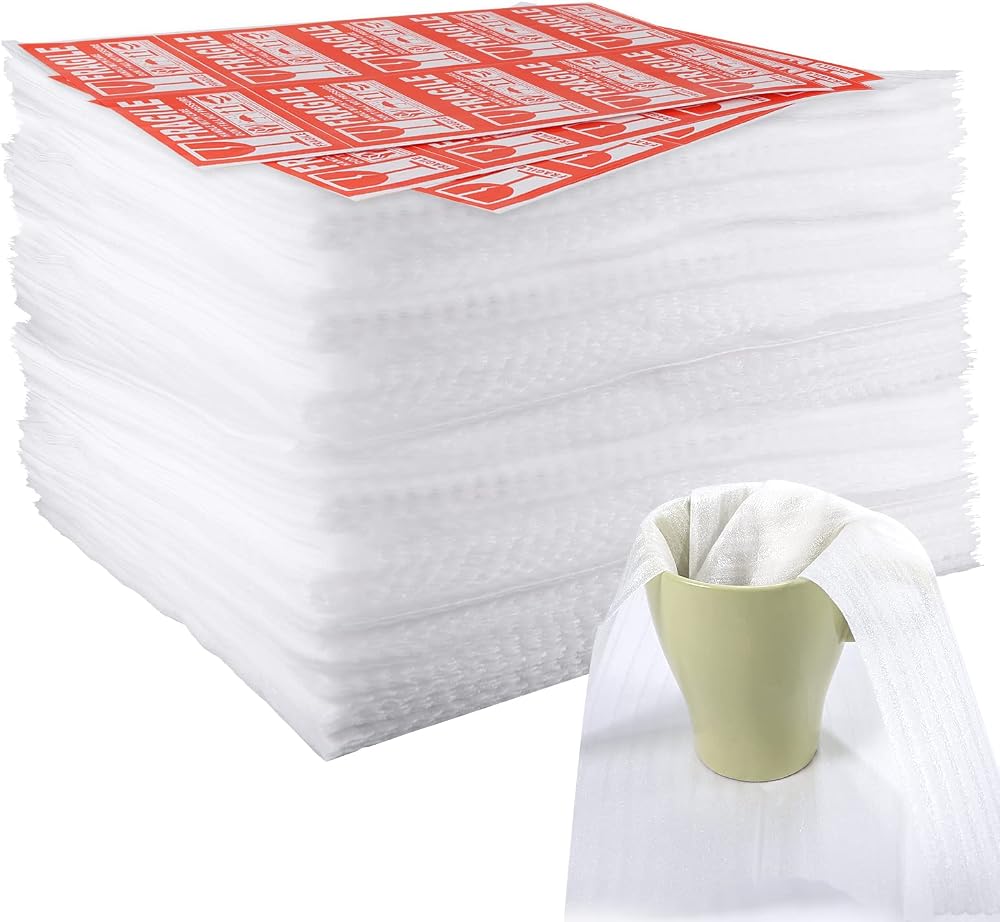 AIEX 100pk Cushion Foam Wrap 12x12 Inch Moving Packing Plates Glasses Ultra