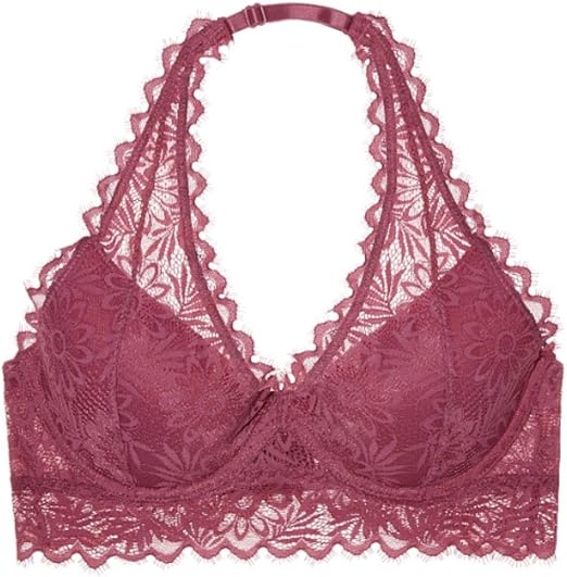 Victoria's Secret Lace Lightly Lined Halter Bralette - Medium at Amazon Womenâs Clothing store