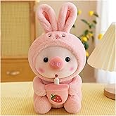 Pig Plush Pillow Pig Dressed Up As Frogs Tigers Rabbits Cute Plush Pillow Gifts for Boy Girl (9.8 in, Pink)
