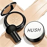 Hush Coverage Foundation for Older Women, Mushroom Head Air Cushion CC Cream, Full Coverage Foundation BB Cream, Makeup Concealer Long Lasting Full Coverage for All Skin Types