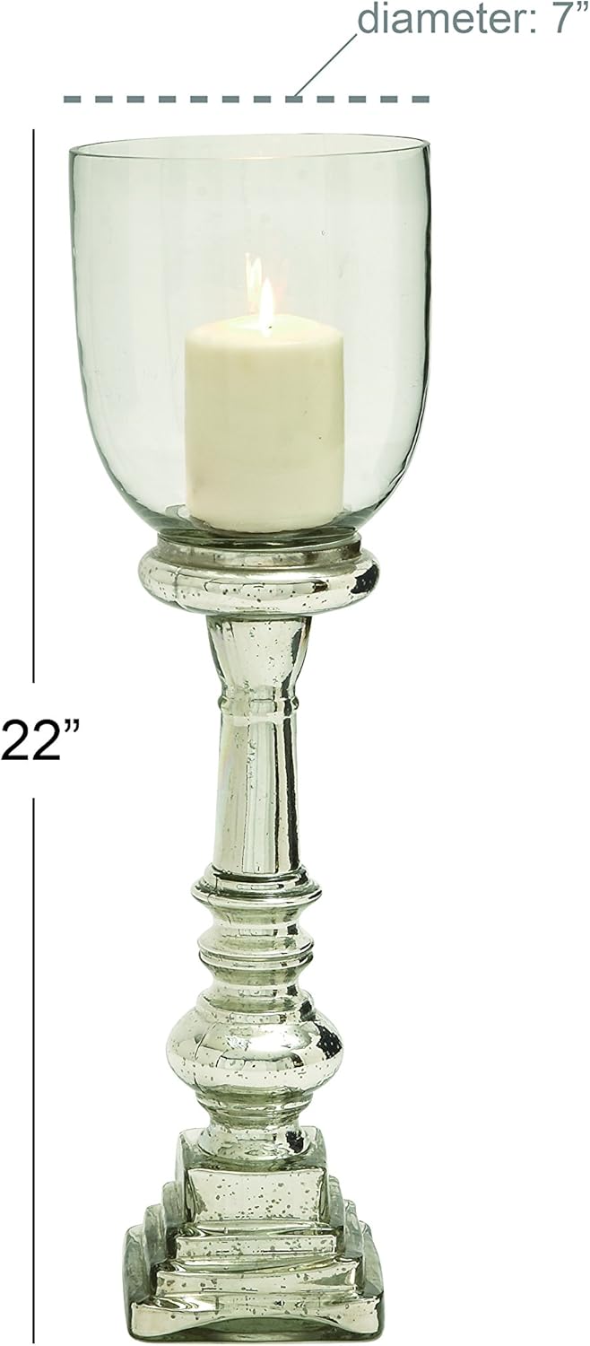 Home Kitchen Deco 79 24620 Glass Candle Holder 7 X 22 Candleholders